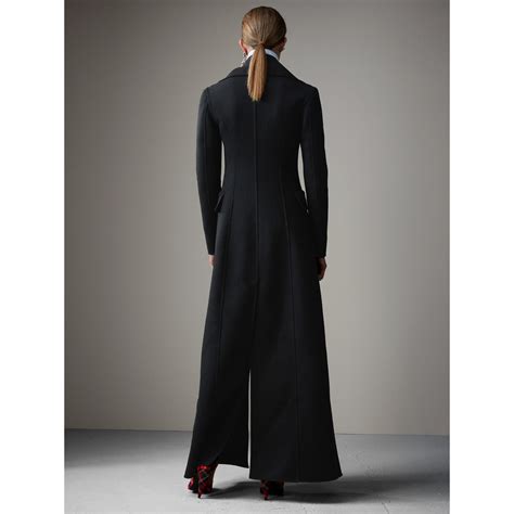 burberry felted wool full length tailored coat|Burberry black wool coat women's.